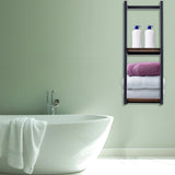 Stylish Bathroom Towel Storage Rack with Wooden Shelves