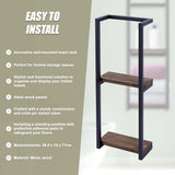 Stylish Bathroom Towel Storage Rack with Wooden Shelves - Extra Image