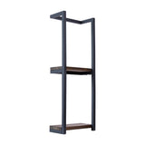 Stylish Bathroom Towel Storage Rack with Wooden Shelves - Side View