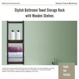 Stylish Bathroom Towel Storage Rack with Wooden Shelves