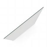 70cm Reeded Glass Shower Screen with White U-Brackets and Floor U-Bracket