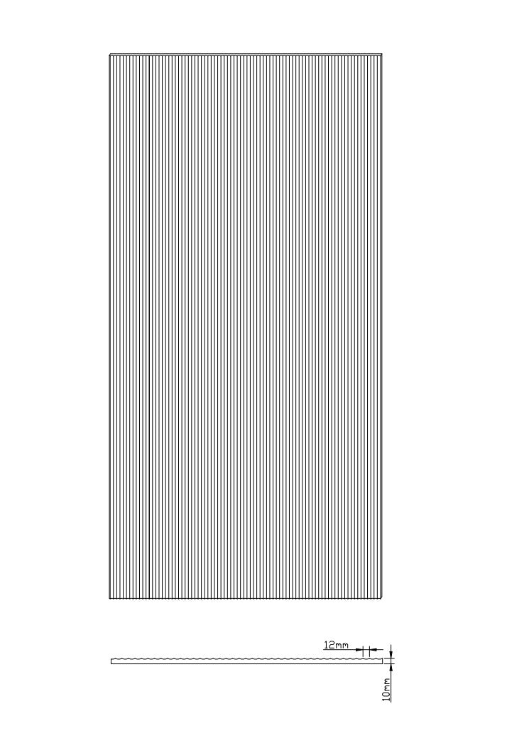 80cm Reeded Glass Shower Screen with Black U-Brackets and Floor U-Bracket