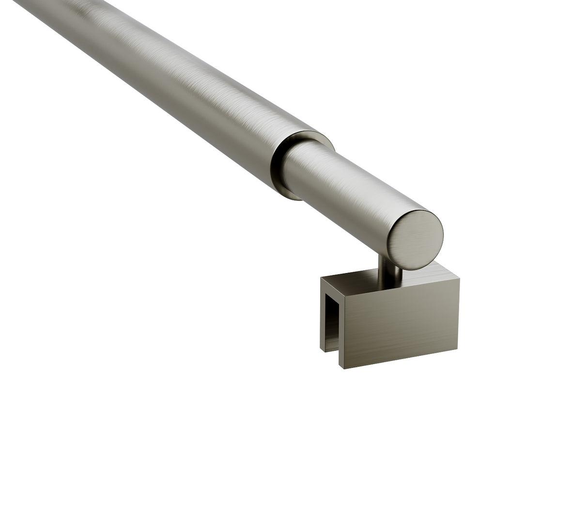 90cm Reeded Glass Shower Screen with Gunmetal U-Brackets and Round Pole