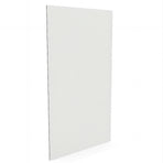 120cm Reeded Glass Shower Screen with White U-Brackets