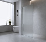 70cm Reeded Glass Shower Screen with Gold Wall Channel and Square Pole