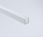70cm Reeded Glass Shower Screen with White Wall Channel and Square Pole