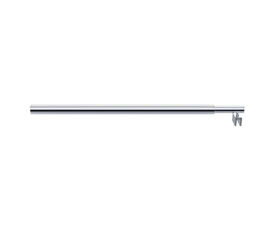 80cm Reeded Glass Shower Screen with Chrome Wall Channel and Round Pole