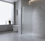 110cm Reeded Glass Shower Screen with Gold Wall Channel and Floor Channel