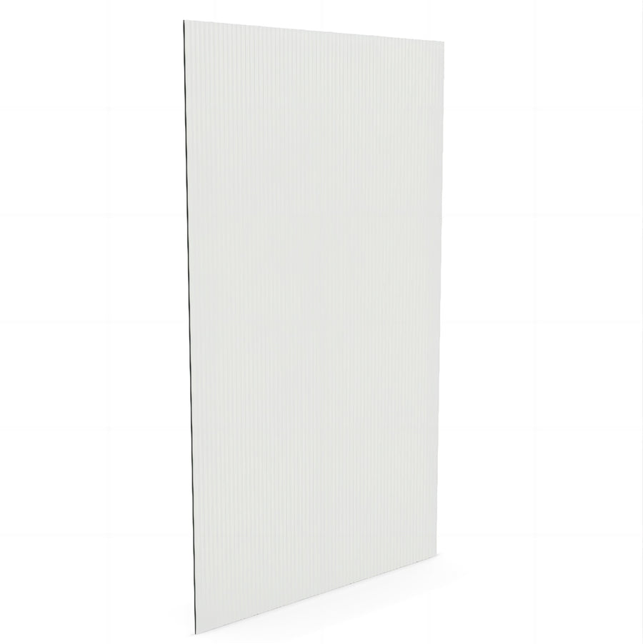 120cm Reeded Glass Shower Screen with Gold Wall Channel