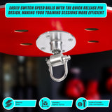 Heavy Duty Boxing Swivel Steel Punch Bag Bearing MMA Speed - Rear View