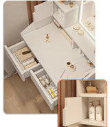 Makeup Vanity Mirror Desk Table with LED Lighting - Side View
