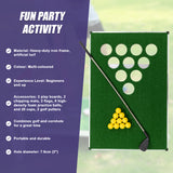 Golf Cornhole Game With Chipping Mats, Golf Balls, Putters - Side View