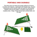 Golf Cornhole Game With Chipping Mats, Golf Balls, Putters - Low Angle