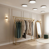 Commercial Clothing Garment Rack Retail Shop in Gold - Side View