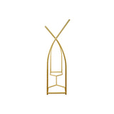 Commercial Clothing Garment Rack Retail Shop in Gold - Top-Down View