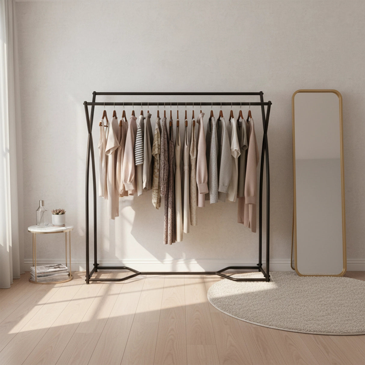 Commercial Clothing Garment Rack Retail Shop in Black