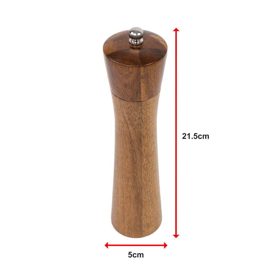 8" Wooden Salt and Pepper Grinder Adjustable Manual Wood Ceramic Core