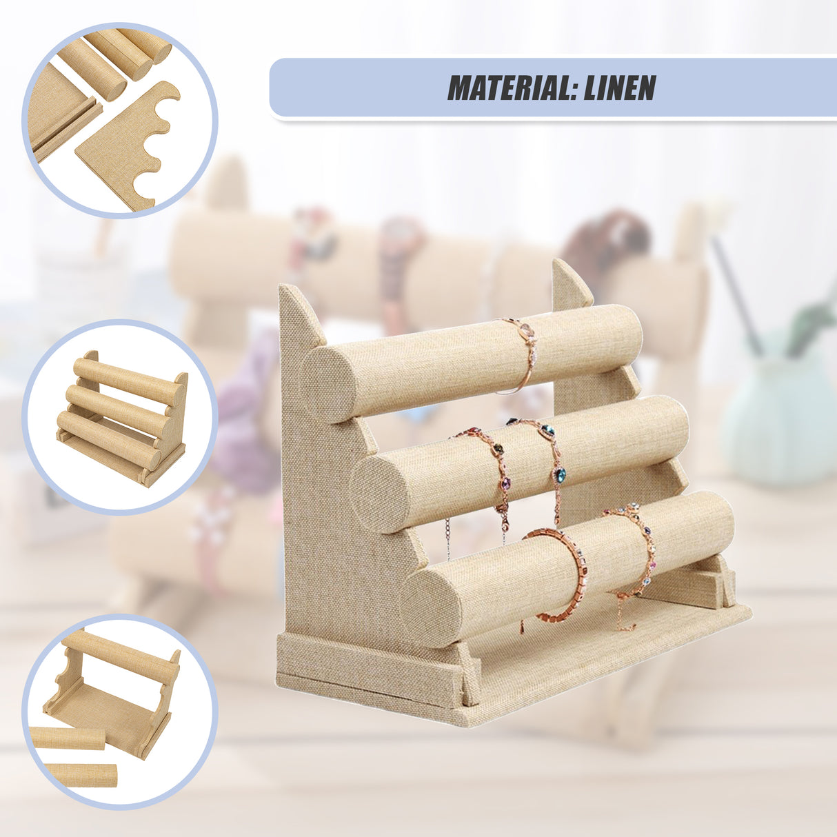 3-Tier Triple Bar Jewellery Display Rack