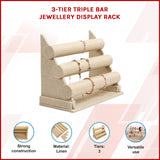 3-Tier Triple Bar Jewellery Display Rack - 45-Degree Angle