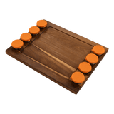 Serving Tray Double Sided Charcuterie Board 8 Sauce Cups Gift - 45-Degree Angle