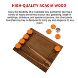 Serving Tray Double Sided Charcuterie Board 8 Sauce Cups Gift - Extra Image