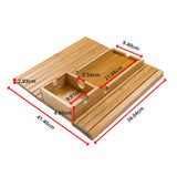 Bamboo Sofa Arm Tray Couch Phone Holder Anti-Slip for Snacks Drinks