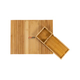 Bamboo Sofa Arm Tray Couch Phone Holder Anti-Slip for Snacks Drinks - Rear View