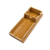 Bamboo Sofa Arm Tray Couch Phone Holder Anti-Slip for Snacks Drinks - Close-Up Angle