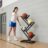Ball Trolley Rack Display Stand Basketball Football Storage