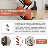 Ball Trolley Rack Display Stand Basketball Football Storage