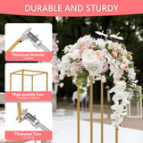Gold Metal Flower Stand - Low Angle