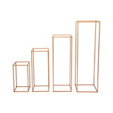 Rose Gold Metal Flower Stand - Front View