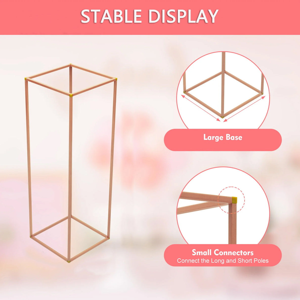 Rose Gold Metal Flower Stand