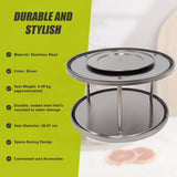 2-Tier Rack Lazy Susan Organiser Steel Kitchen Pantry Cabinet Storage - Extra Image