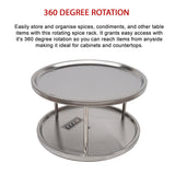 2-Tier Rack Lazy Susan Organiser Steel Kitchen Pantry Cabinet Storage - Extra Image