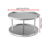2-Tier Rack Lazy Susan Organiser Steel Kitchen Pantry Cabinet Storage - Extra Image