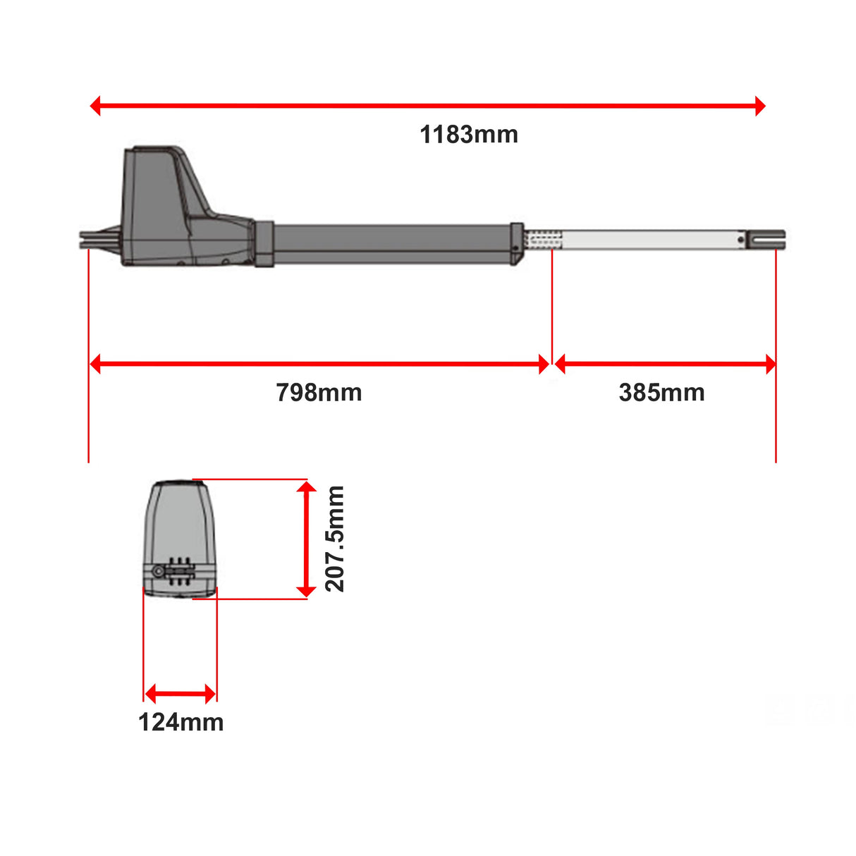 800KG Double Swing Auto Motor Remote Gate Opener Basic Kit