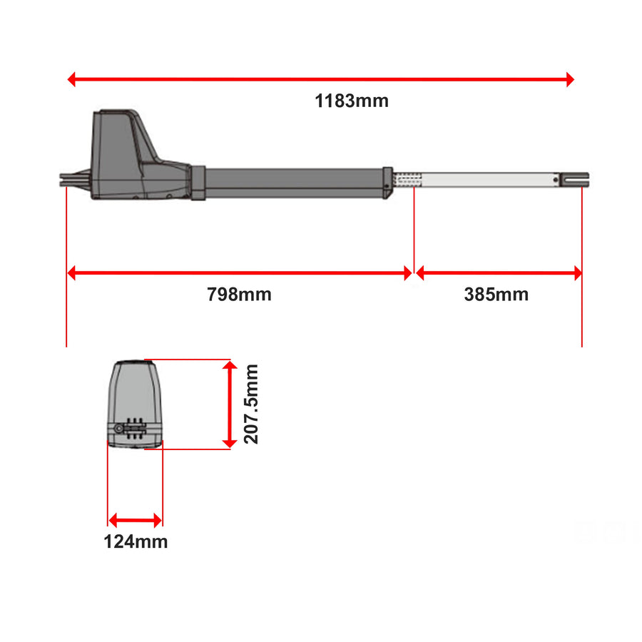 800KG Double Swing Auto Motor Remote Gate Opener Basic Kit