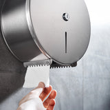 Brushed Stainless Steel Wall Mounted Toilet Paper Towel Dispenser - Front View