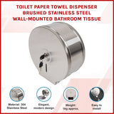 Brushed Stainless Steel Wall Mounted Toilet Paper Towel Dispenser