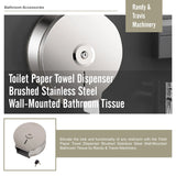 Brushed Stainless Steel Wall Mounted Toilet Paper Towel Dispenser