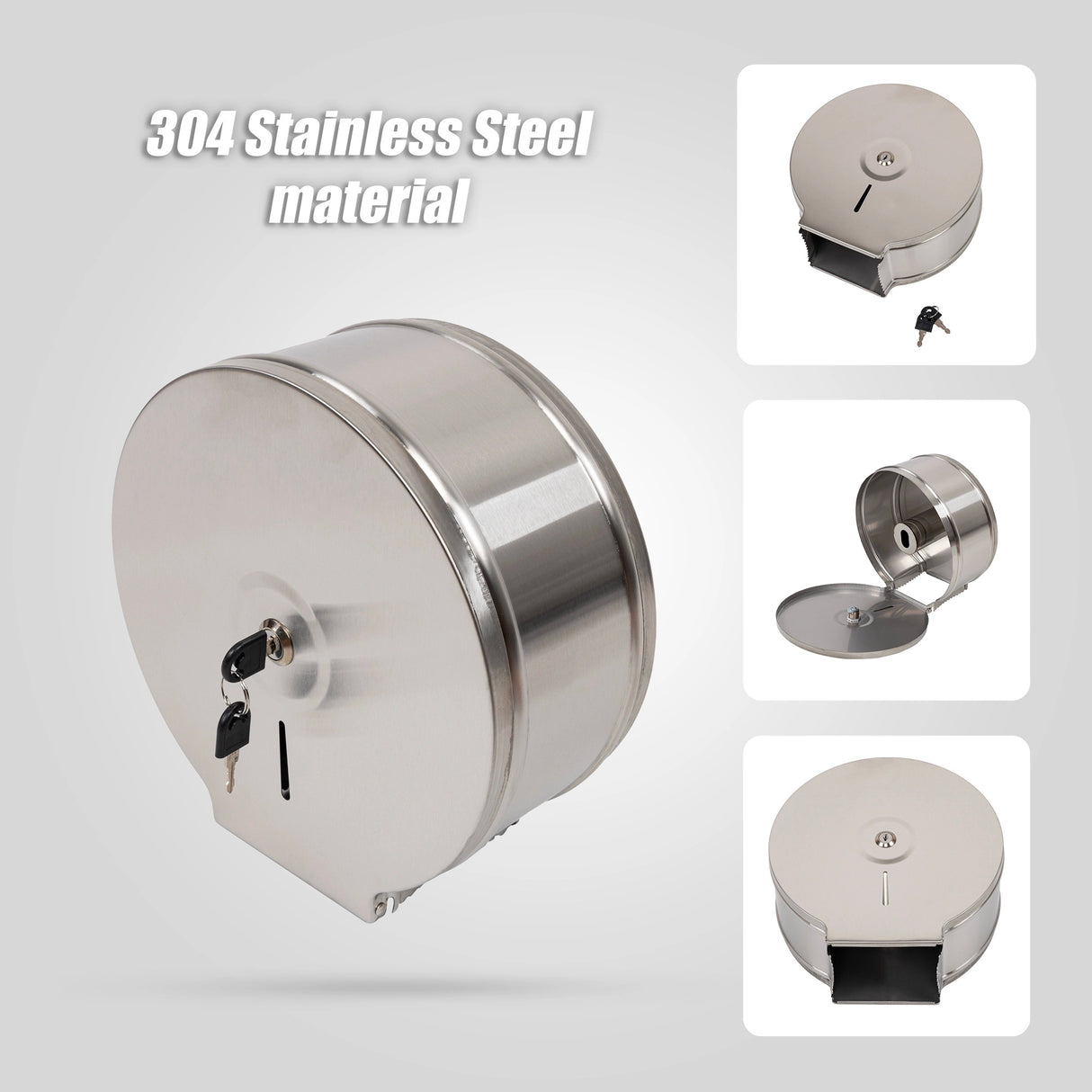 Brushed Stainless Steel Wall Mounted Toilet Paper Towel Dispenser