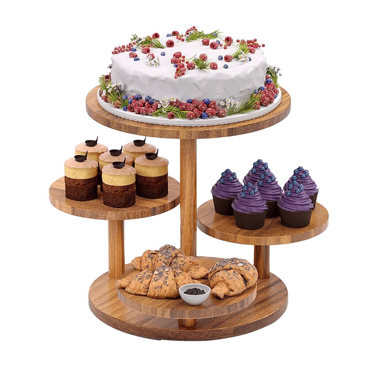 4 Tier Round Dessert Stand Tower Cake Cupcake Display