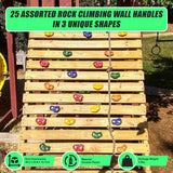 Jungle Gym Rock Climbing Holds Kids Wall Mounting Hardware Knotted Rope 25 Handles Playground
