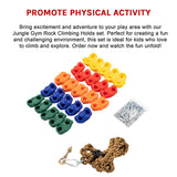 Jungle Gym Rock Climbing Holds Kids Wall Mounting Hardware Knotted Rope 25 Handles Playground