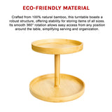2-Tier Bamboo Lazy Susan Turntable Organizer for Kitchen Counter Cabinet - Extra Image