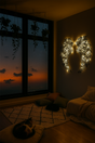 LED Angel Wing Metal Wall Art Wrought Iron Wings Sculpture Fairy Lights