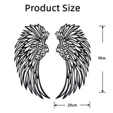 LED Angel Wing Metal Wall Art Wrought Iron Wings Sculpture Fairy Lights - Rear View