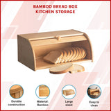 Bamboo Bread Box Kitchen Storage - Front View