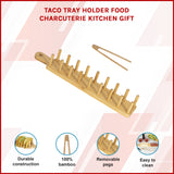 Taco Tray Holder Food Charcuterie Kitchen Gift - Front View